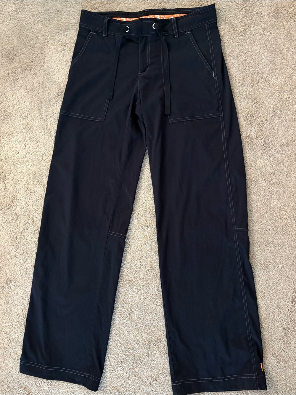 Lucy Black Wide-Leg Casual Pants with Drawstring size XS (30 x 30)